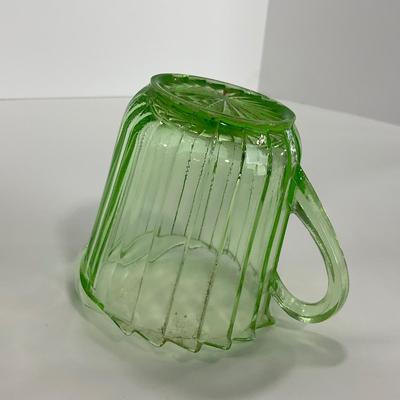 -121- URANIUM | Sierra Pinwheel Jeanette Glass Co. | Creamer & Sugar