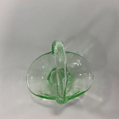-122- URANIUM | Art Glass Vaseline Mini Baskets