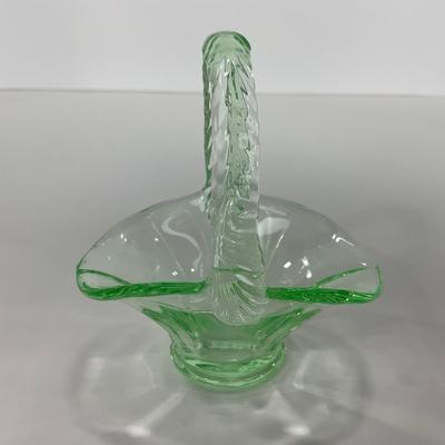 -122- URANIUM | Art Glass Vaseline Mini Baskets