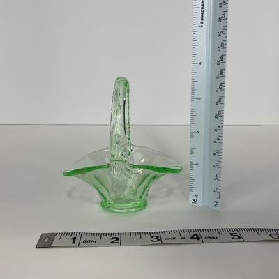 -122- URANIUM | Art Glass Vaseline Mini Baskets