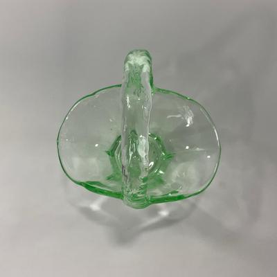 -122- URANIUM | Art Glass Vaseline Mini Baskets