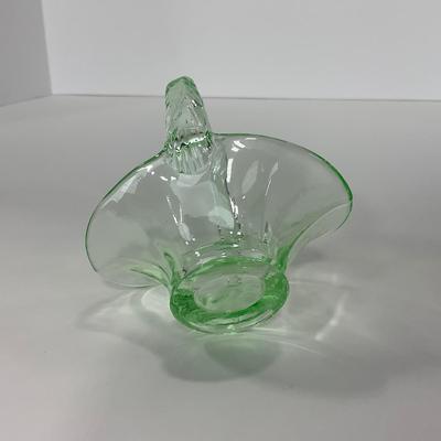 -122- URANIUM | Art Glass Vaseline Mini Baskets