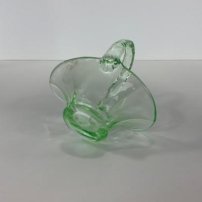 -122- URANIUM | Art Glass Vaseline Mini Baskets