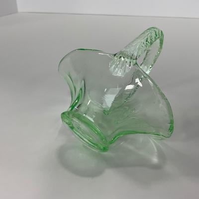 -122- URANIUM | Art Glass Vaseline Mini Baskets