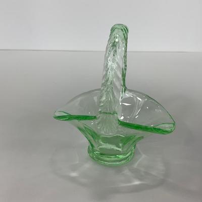 -122- URANIUM | Art Glass Vaseline Mini Baskets
