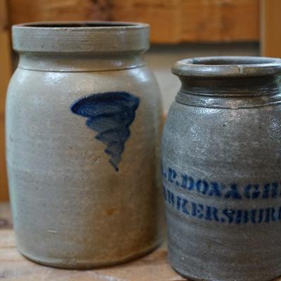 PAIR OF ANTIQUE  NEW ENGLAND CANNING CROCKS