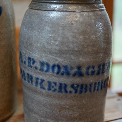 PAIR OF ANTIQUE  NEW ENGLAND CANNING CROCKS