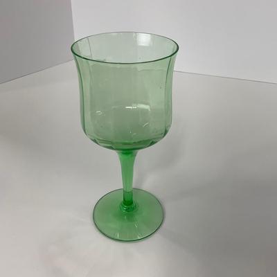 -128- URANIUM | Green Depression Columns | Water Goblets