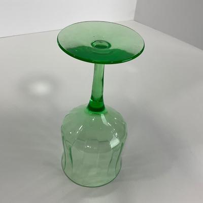 -128- URANIUM | Green Depression Columns | Water Goblets