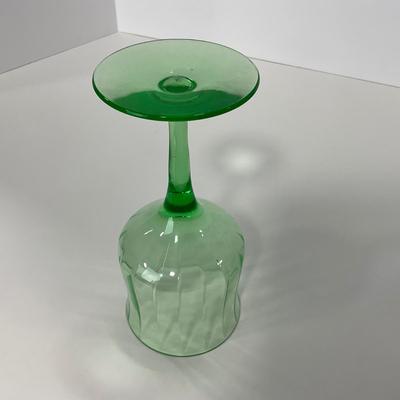 -128- URANIUM | Green Depression Columns | Water Goblets