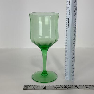 -128- URANIUM | Green Depression Columns | Water Goblets