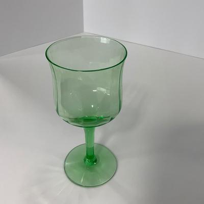 -128- URANIUM | Green Depression Columns | Water Goblets