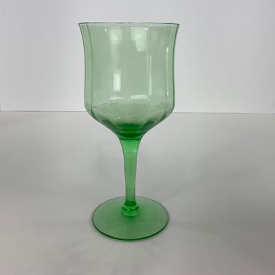 -128- URANIUM | Green Depression Columns | Water Goblets