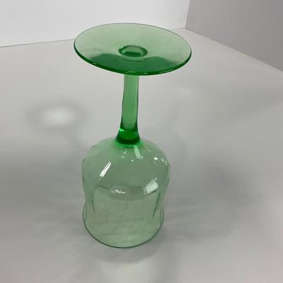 -128- URANIUM | Green Depression Columns | Water Goblets