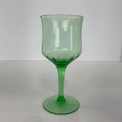 -128- URANIUM | Green Depression Columns | Water Goblets