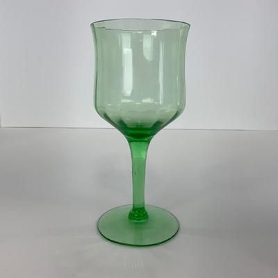 -128- URANIUM | Green Depression Columns | Water Goblets