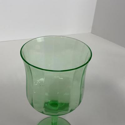-128- URANIUM | Green Depression Columns | Water Goblets