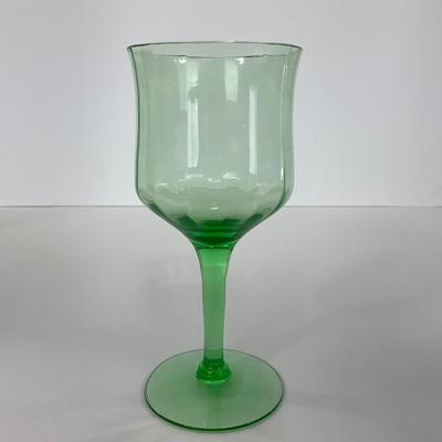 -128- URANIUM | Green Depression Columns | Water Goblets