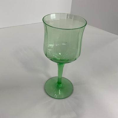 -128- URANIUM | Green Depression Columns | Water Goblets