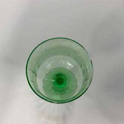 -128- URANIUM | Green Depression Columns | Water Goblets