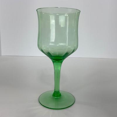 -128- URANIUM | Green Depression Columns | Water Goblets