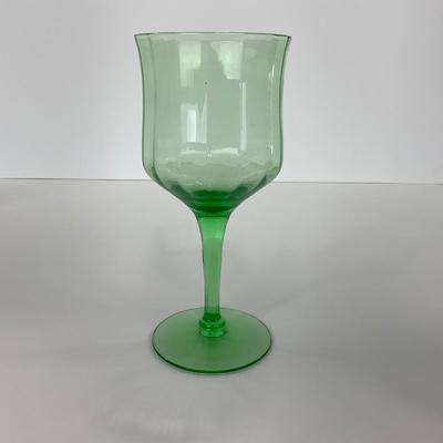 -128- URANIUM | Green Depression Columns | Water Goblets