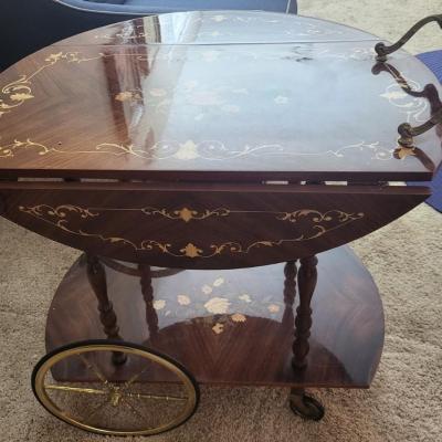 Sorrento Italian Style Drop Leaf Serving Cart