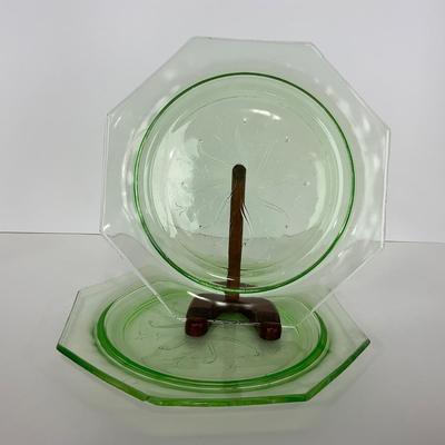 -131- URANIUM | Green Depression Glass Trays