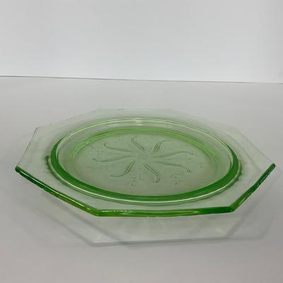 -131- URANIUM | Green Depression Glass Trays