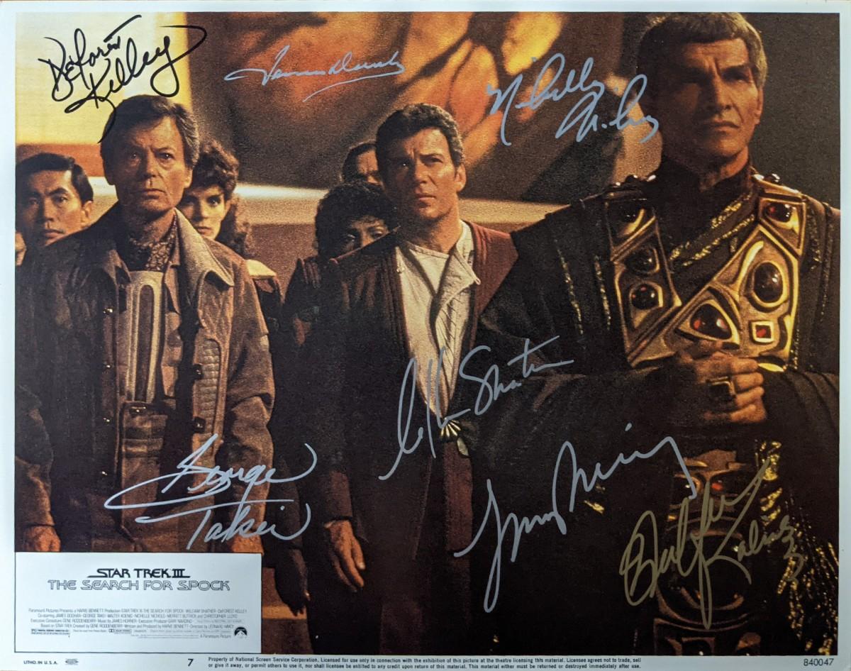 Star Trek III The Search for Spock cast signed original 1984 vintage lobby card
