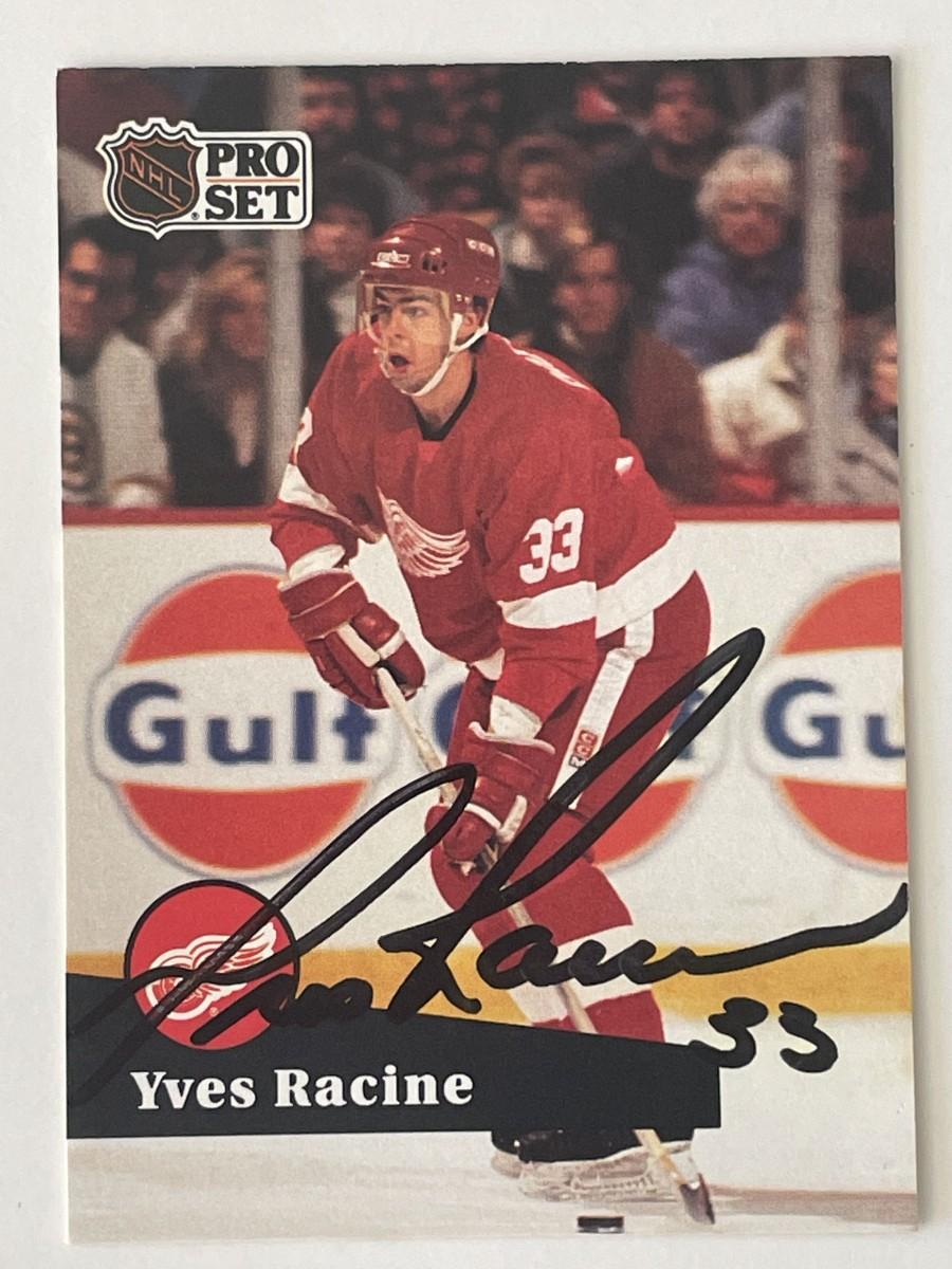 Detroit Red Wings Yves Racine 1991 Pro Set #54 signed trading card ...