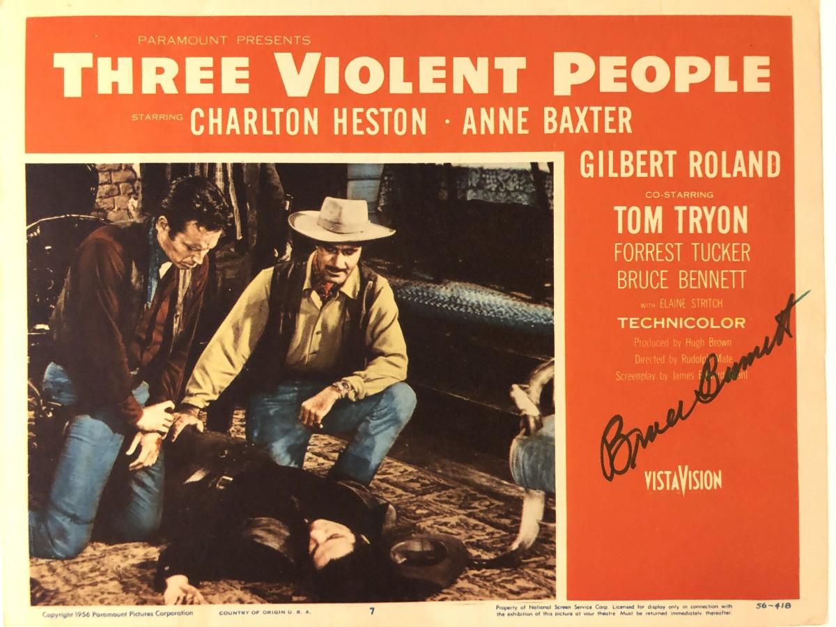 Three Violent People Signed Lobby Card EstateSales three-violent-people-signed-lobby-card-estatesales