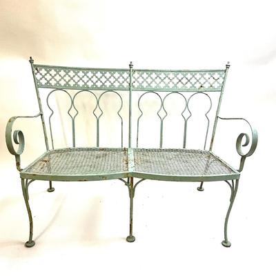 1575 Vintage SALTERINI "Taj Mahal" Wrought Iron Settee / Loveseat
