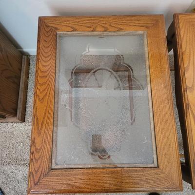 2 Wood End Tables With Glass