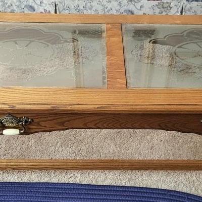 Wood Coffee Table with Glass