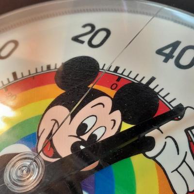 Westclox Warner Brothers Daffy Duck clock and Springfield Disney Mickey Mouse wall Thermometer