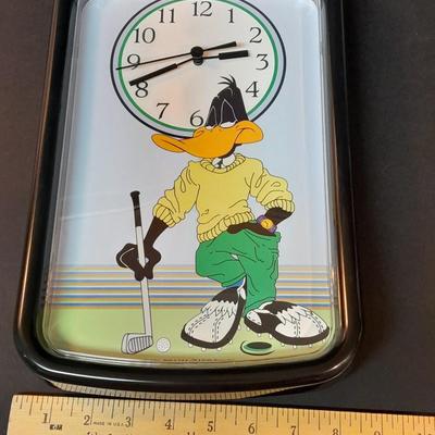 Westclox Warner Brothers Daffy Duck clock and Springfield Disney Mickey Mouse wall Thermometer