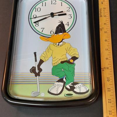 Westclox Warner Brothers Daffy Duck clock and Springfield Disney Mickey Mouse wall Thermometer