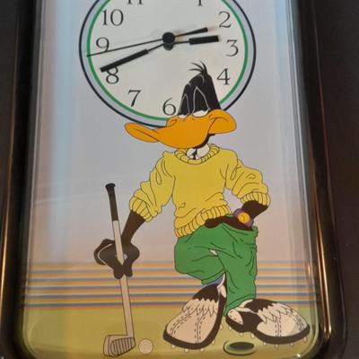 Westclox Warner Brothers Daffy Duck clock and Springfield Disney Mickey Mouse wall Thermometer