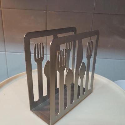 Kitchen canisters, metal napkin holder, organizer and more