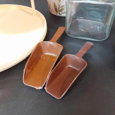 Kitchen canisters, metal napkin holder, organizer and more