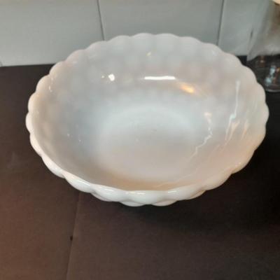 Anchor Hocking Bubble glass Milk glass bowl, placemats, salt & pepper shakers and other Kitchen items