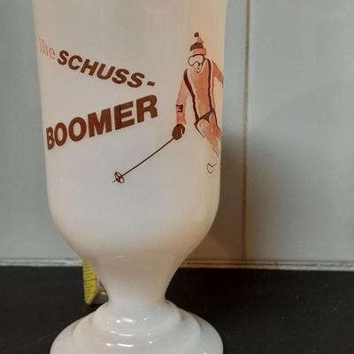 Three vintage Schuss-Boomer hot Dr. Pepper Bacardi Rum glass mugs and a World's Greatest Grandpa Glass bake mug