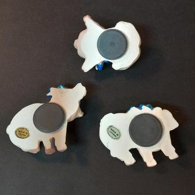 Pig Collectibles and Three pig Refrigerator magnets