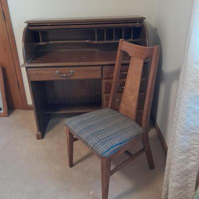 Keyed Roll top writing / office desk with Vaghn Furniture chair