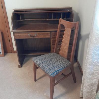 Keyed Roll top writing / office desk with Vaghn Furniture chair