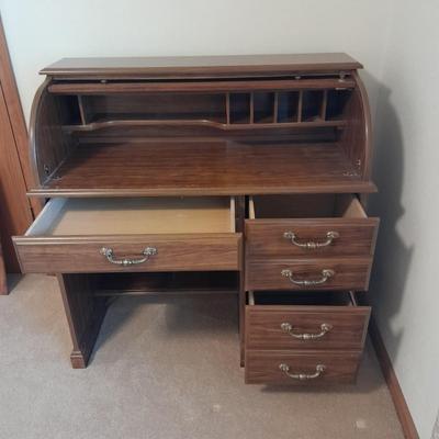 Keyed Roll top writing / office desk with Vaghn Furniture chair