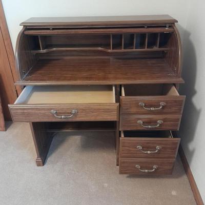 Keyed Roll top writing / office desk with Vaghn Furniture chair