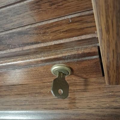 Keyed Roll top writing / office desk with Vaghn Furniture chair