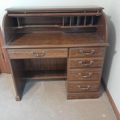 Keyed Roll top writing / office desk with Vaghn Furniture chair